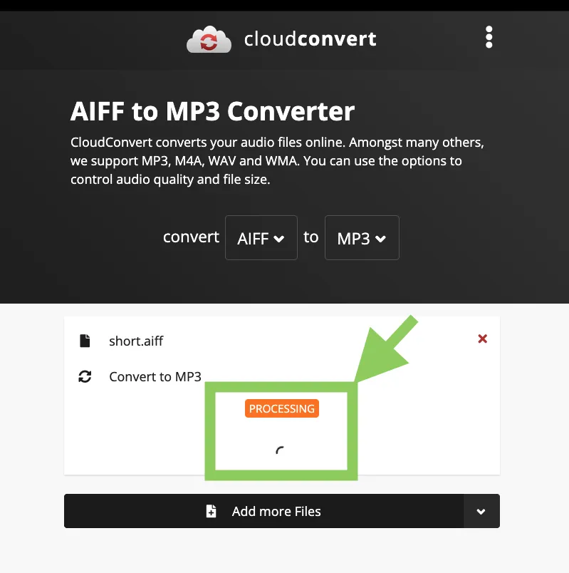 Screenshot of CloudConvert